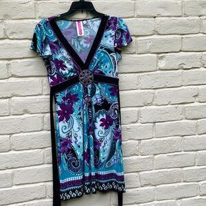 Take 50%- Heart Soul Dress Blue and Purple, Size-M